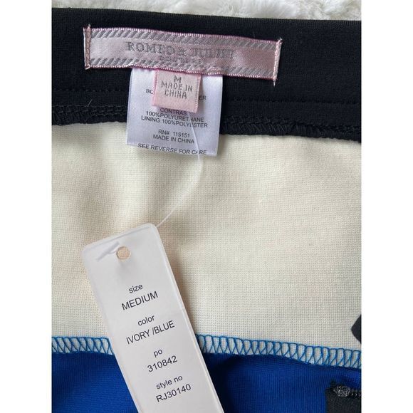 Romeo & Juliet Couture Faux Leather Panel Colorblock A Line Skirt Medium - Picture 6 of 8